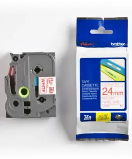 ЛЕНТА ЗА ЕТИКЕТНИ ПРИНТЕРИ BROTHER ТИП TZ - 24 mm x 800 m - RED ON WHITE TAPE - PN TZE-252