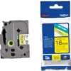 ЛЕНТА ЗА ЕТИКЕТНИ ПРИНТЕРИ BROTHER ТИП TZ - 18 mm x 800 m - BLACK ON WELLOW TAPE - PN TZE641