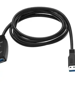 Alternative view of VCom Кабел удължение USB 3.0 AM / AF Active Extension Cable 5M Black - CU827A-5.0m