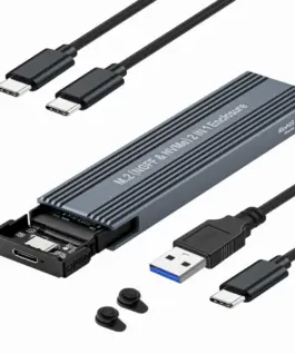 Alternative view of VCom външна кутия за диск Storage Case - M.2 NVMe/SATA/NGFF M/B key - 10Gbps USB3.1 Type-C/A - CU850SN