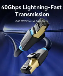 Alternative view of Vention Кабел LAN SFTP Cat.8 Patch Cable - 5.0M Black 40Gbps - IKABJ