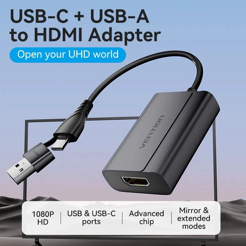 Vention адаптер Adapter USB-C/A to HDMI F - ACYHB - Image 2