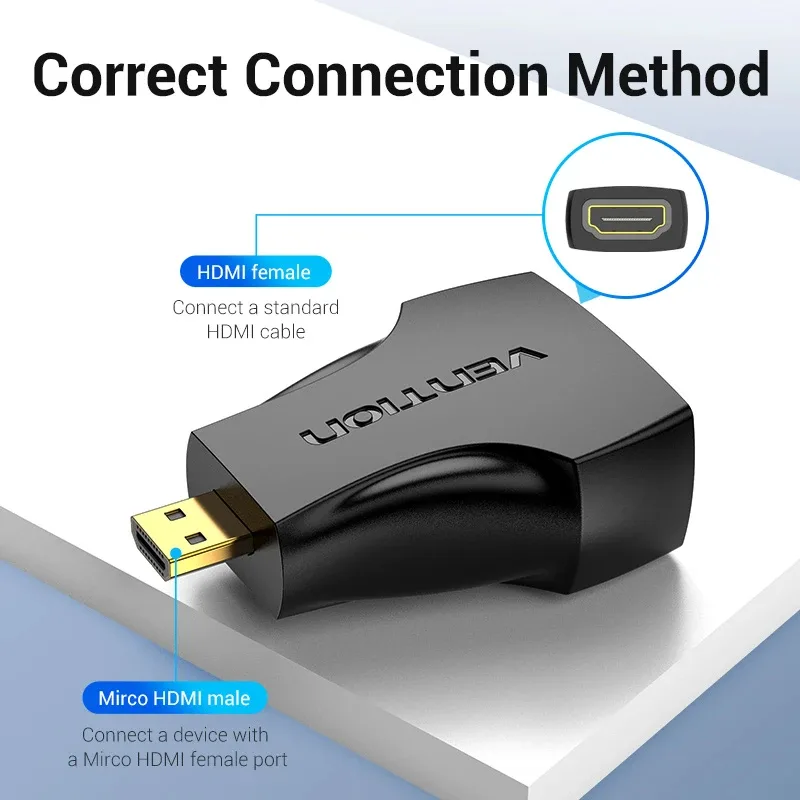 Vention Адаптер Adapter Micro HDMI M / HDMI F Black - AITB0 - Image 8