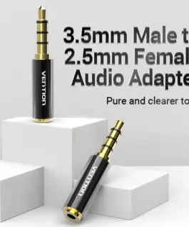 Alternative view of Vention адаптер Adapter Audio 3.5mm M / 2.5mm F  Black Metal - BFBB0