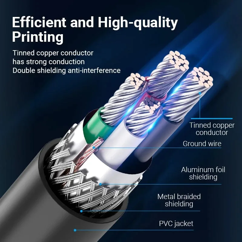 Vention Кабел USB 2.0 A Male to B Male, Black 1m - COQBF - Image 64