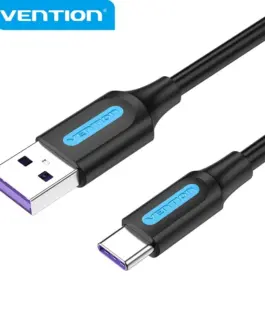 Vention Кабел USB 3.1 Type-C / USB 2.0 AM - 2.0M Black 5A Fast Charge - CORBH