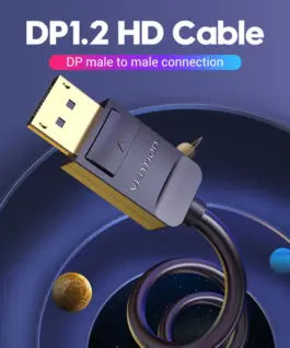 Alternative view of Vention Кабел Cable - Display Port v1.2 DP M / M Black 4K 1M - HACBF