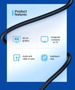 Vention кабел Cable DisplayPort to HDMI 1.5m – 4K