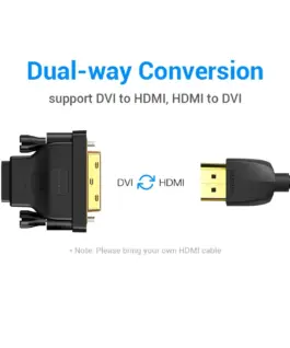 Alternative view of Vention Адаптер Adapter DVI M / HDMI F Gold plated - ECDB0