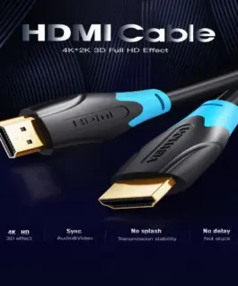 Alternative view of Vention Кабел HDMI v2.0 M / M 4K/60Hz Gold - 1M Black - AACBF