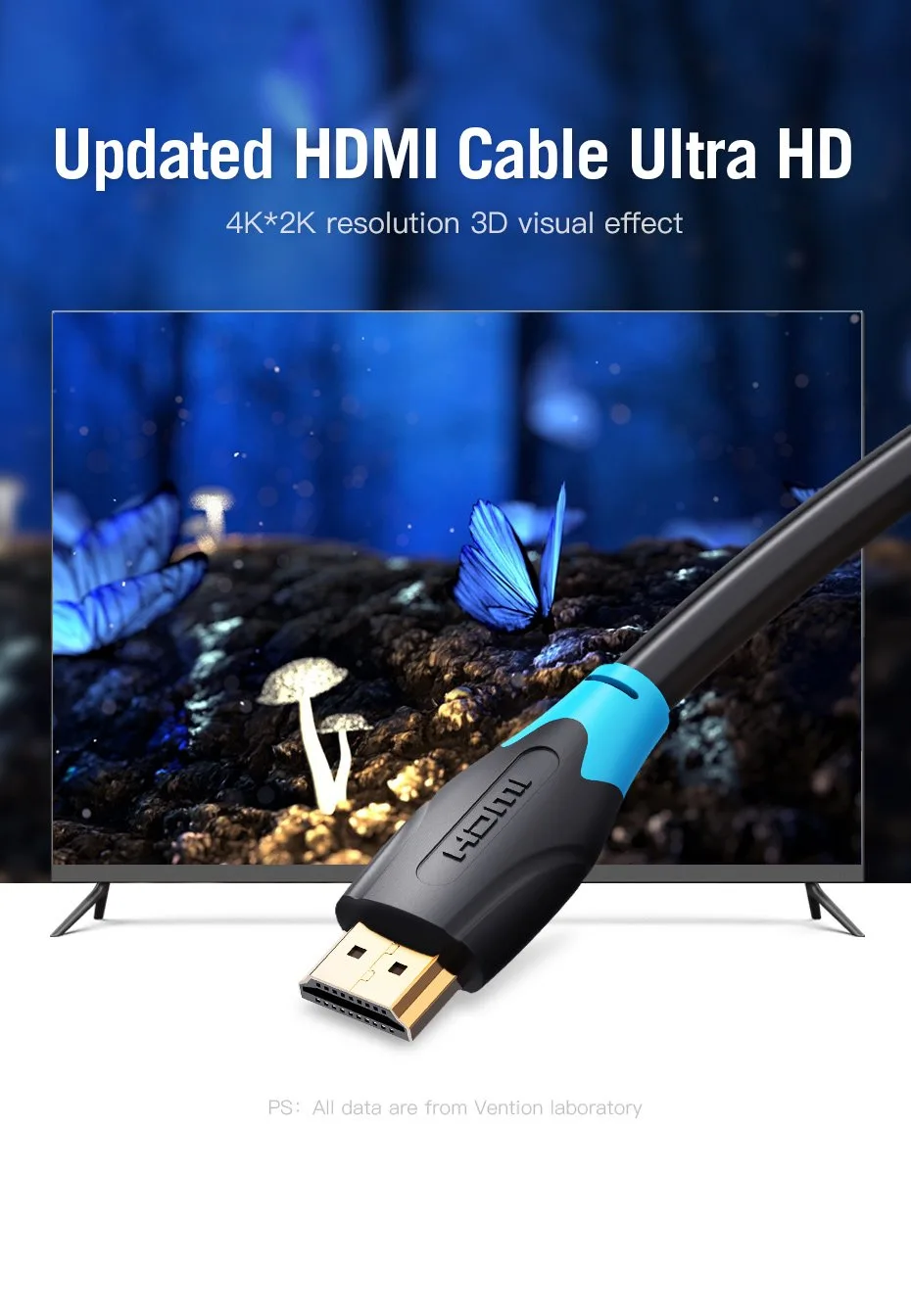 Vention Кабел HDMI v2.0 M / M 4K/60Hz Gold - 5M Black - AACBJ - Image 59