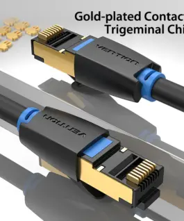 Vention Кабел LAN SFTP Cat.8 Patch Cable – 1M Black 40Gbps –