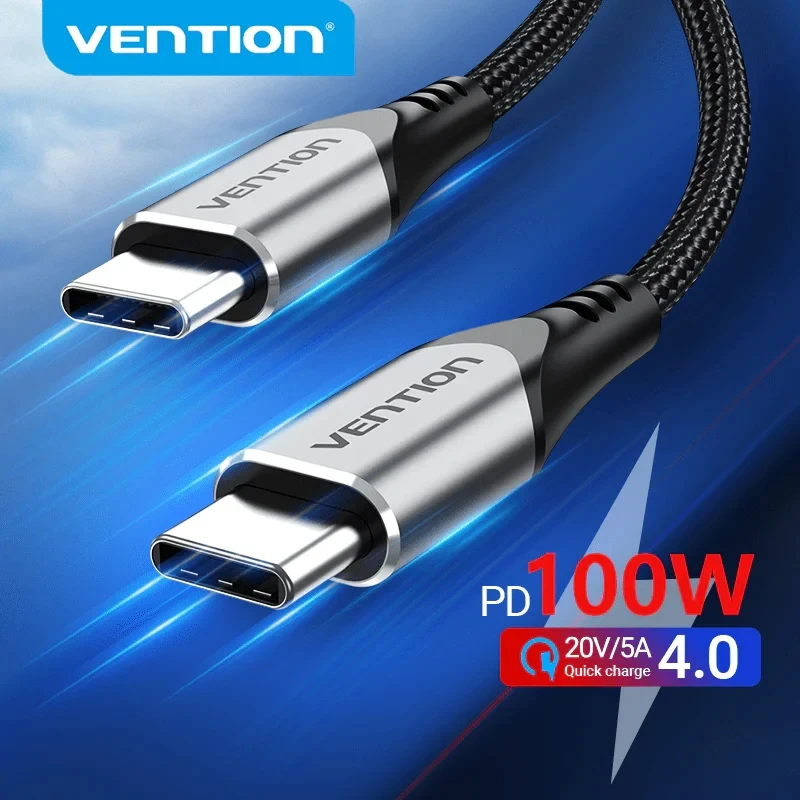 Vention Кабел USB 2.0 Type-C to Type-C - 2.0M Black 5A Fast Charge - TAEHH - Image 3