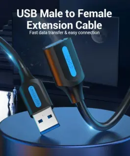 Alternative view of Vention Кабел USB 3.0  Extension AM / AF - 2.0M Black - CBHBH