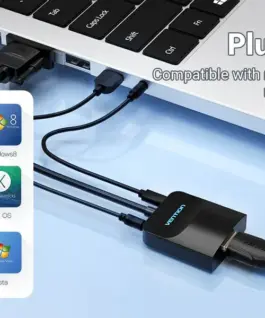 Vention адаптер Adapter VGA to HDMI with sound – Active converter with AUX-in and Micro USB power –