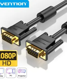 Vention Кабел за монитор Cable VGA HD15 M / M 1.5m Gold Plated 2 Ferrites - DAEBG