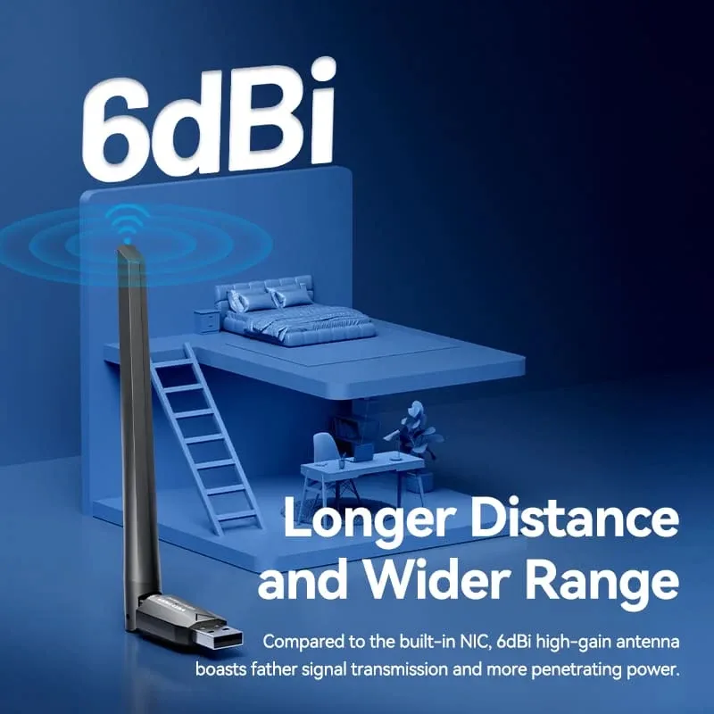 Vention безжичен адаптер WiFi USB adapter Dual Band, 650Mbps, Black - KDTB0 - Image 23