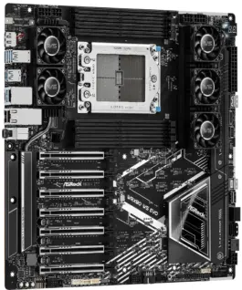 Alternative view of Дънна платка ASROCK WRX90 WS EVO, Socket sTR5, ATX, 8xDDR5