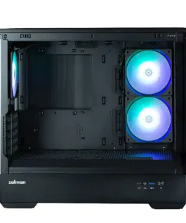 Alternative view of Zalman кутия Case mATX - P30 Black - aRGB, Tempered Glass