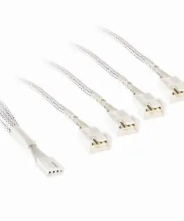 Кабел Kolink PWM 1-4 Сплитер - 35 cm оплетен Бял