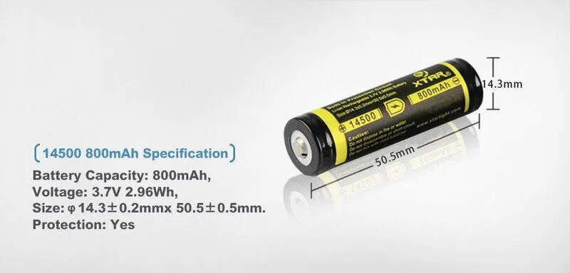 Акумулаторна батерия LiIon AA R6 3,7V 800mAh XTAR - Image 3