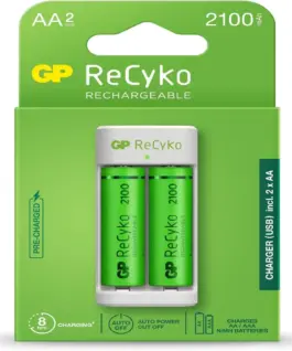 Зарядно GP BATTERIES E211 + 2 * 2100mAh AA За 2 броя NiMH