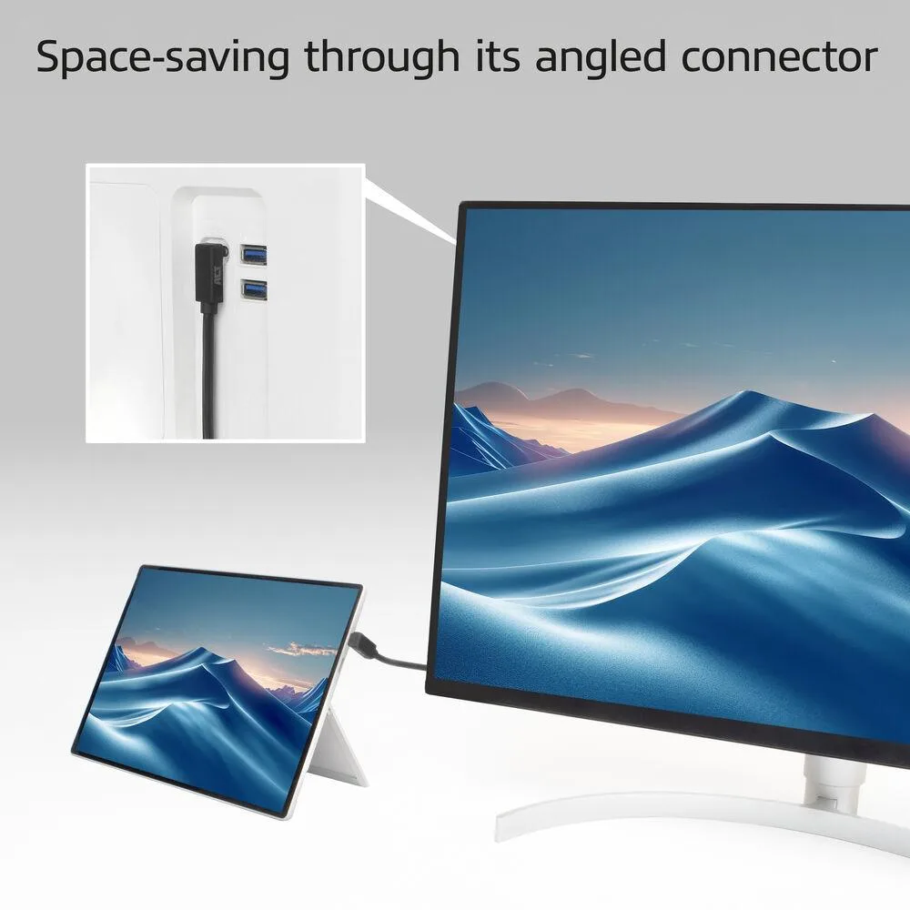 ACT Кабел USB-C 10Gbps, 60W, 0.5м, конектори на 90° up/down angled - Image 3