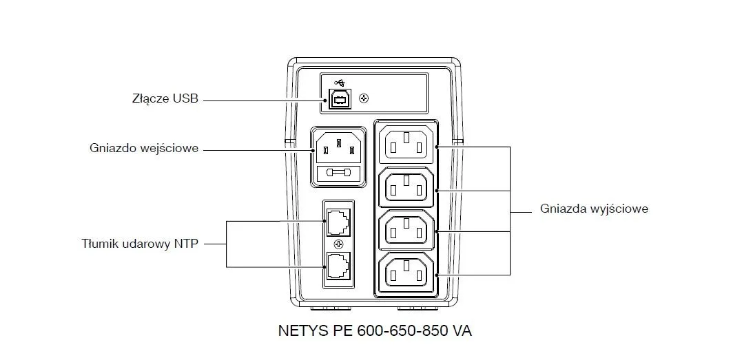 Socomec UPS NETYS PE 650VA/360W 230V/AVR/4XIEC,USB,LED - Image 3