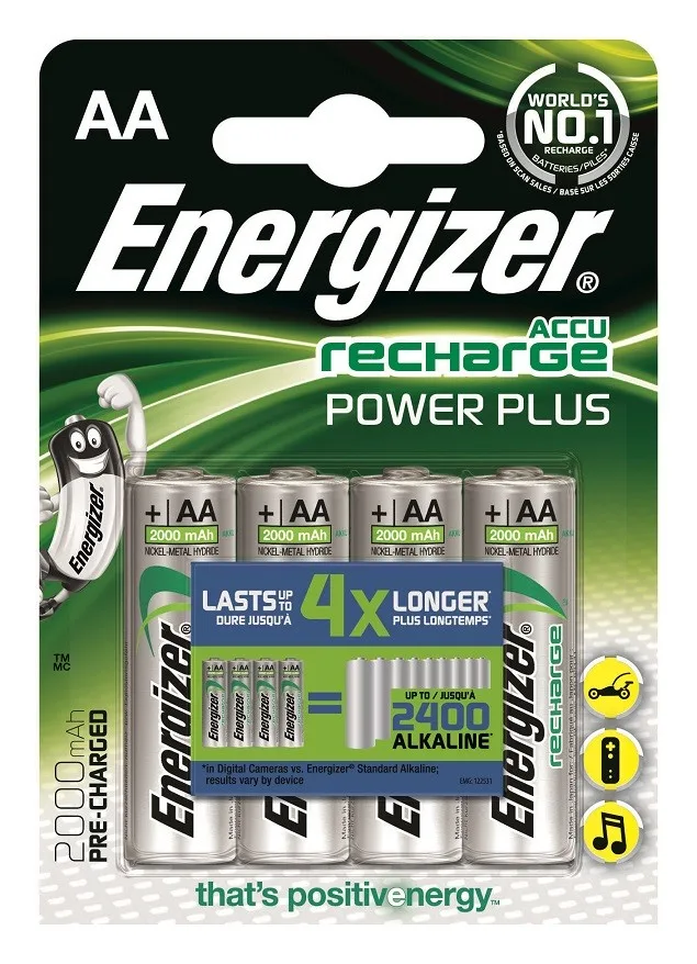 Energizer Recharge Power Plus AA Batteries AA HR6 /2000mAh /4 pcs