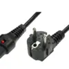 Digitus кабел за връзка 3x1mm2 Type Schuko angle/IEC C13 straight M/Z 2m черен