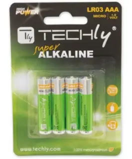 Techly Alkaline batteries LR03 AAA 4pcs (IBT-LR03T4B)