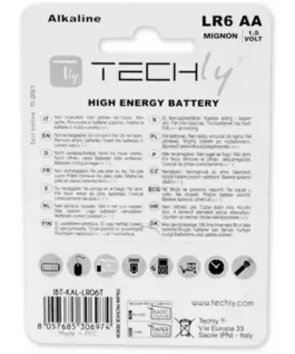 Alternative view от Techly Alkaline batteries LR06 AA 4pcs, (IBT-LR06T4B)