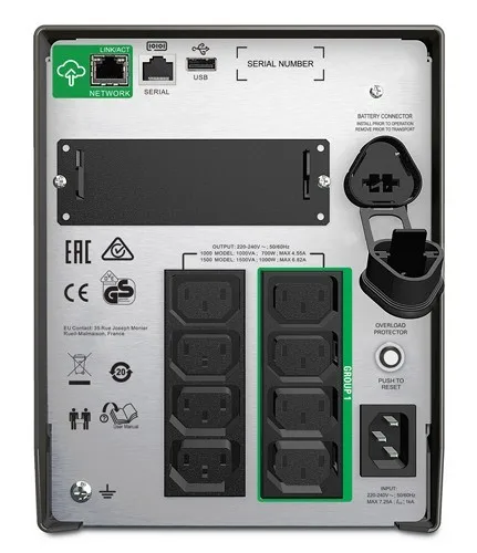 APC Uninterruptible захранващ блок SMT1500IC 1500 VA/1kW Tower SmartConnect - Image 3