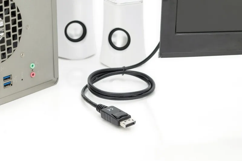 Digitus адаптер кабел Displayport 1.2 with interlock 4K 60Hz UHD Typ DP/HDMI A M/M черен 1m - Image 2