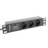 Lanberg Surge protector Rack PDU 10 inch 1U 3x PL 2m 16A 230V PL черен