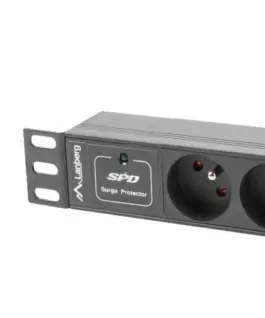 Lanberg Surge protector Rack PDU 10 inch 1U 3x PL 2m 16A 230V PL черен