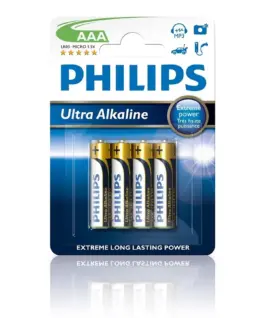 Alternative view от Philips Batteries Ultra Alkaline AAA 4pcs blister