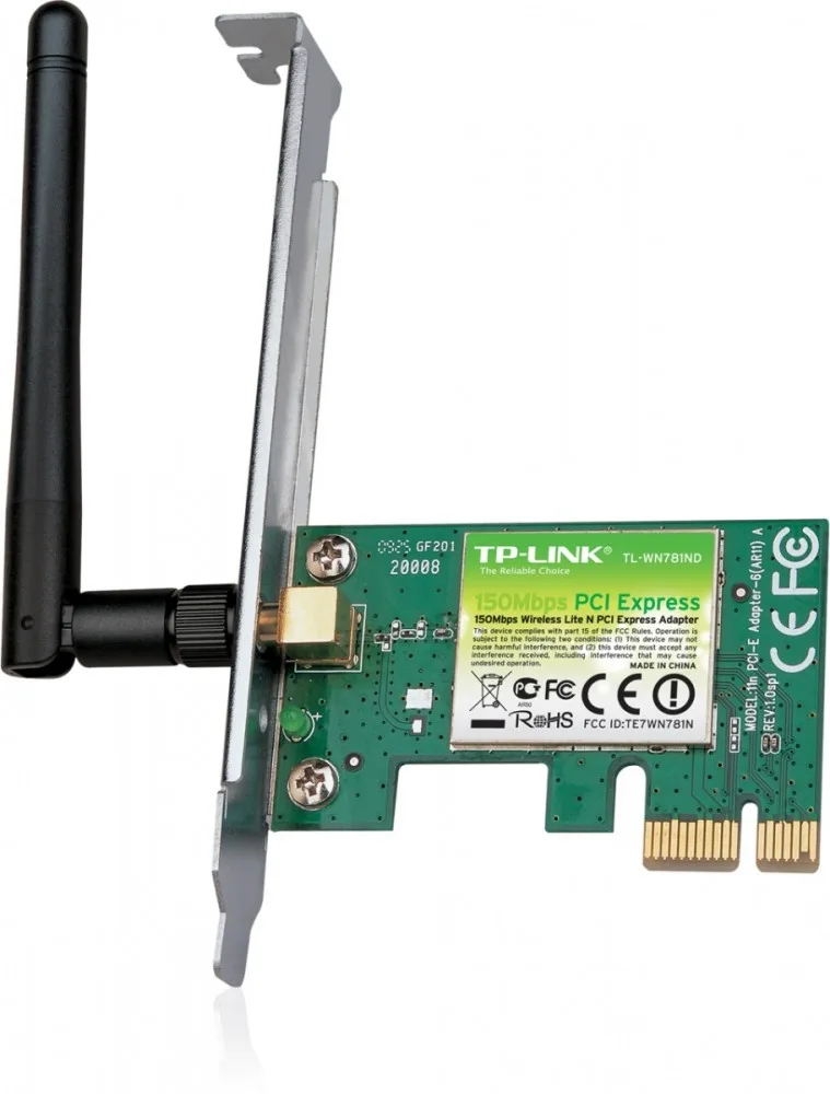 TP-LINK WN781ND 150Mbps Wireless N PCI Express адаптер 1x2dBi (SMA) BOX
