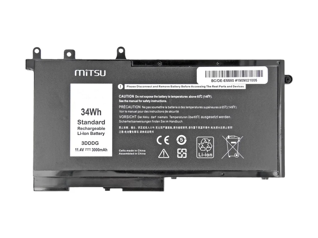 Mitsu Battery Dell Latitude E5280, E5580 3000 mAh (34 Wh) 11.4 Volt - Image 2