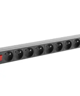 Lanberg Rack power strip PDU 19 inch 1U 16A 9X 230V PL 3m черен