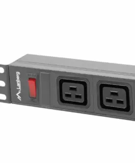 Lanberg Rack PDU 1U PDU-02I1908I-0200-C20-BK 16A 2X C19 8X IEC C13 черен C20 - Image 3