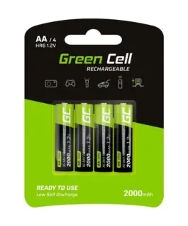 Green Cell Rechargeable Batteries 4x AA HR6 2000 mAh