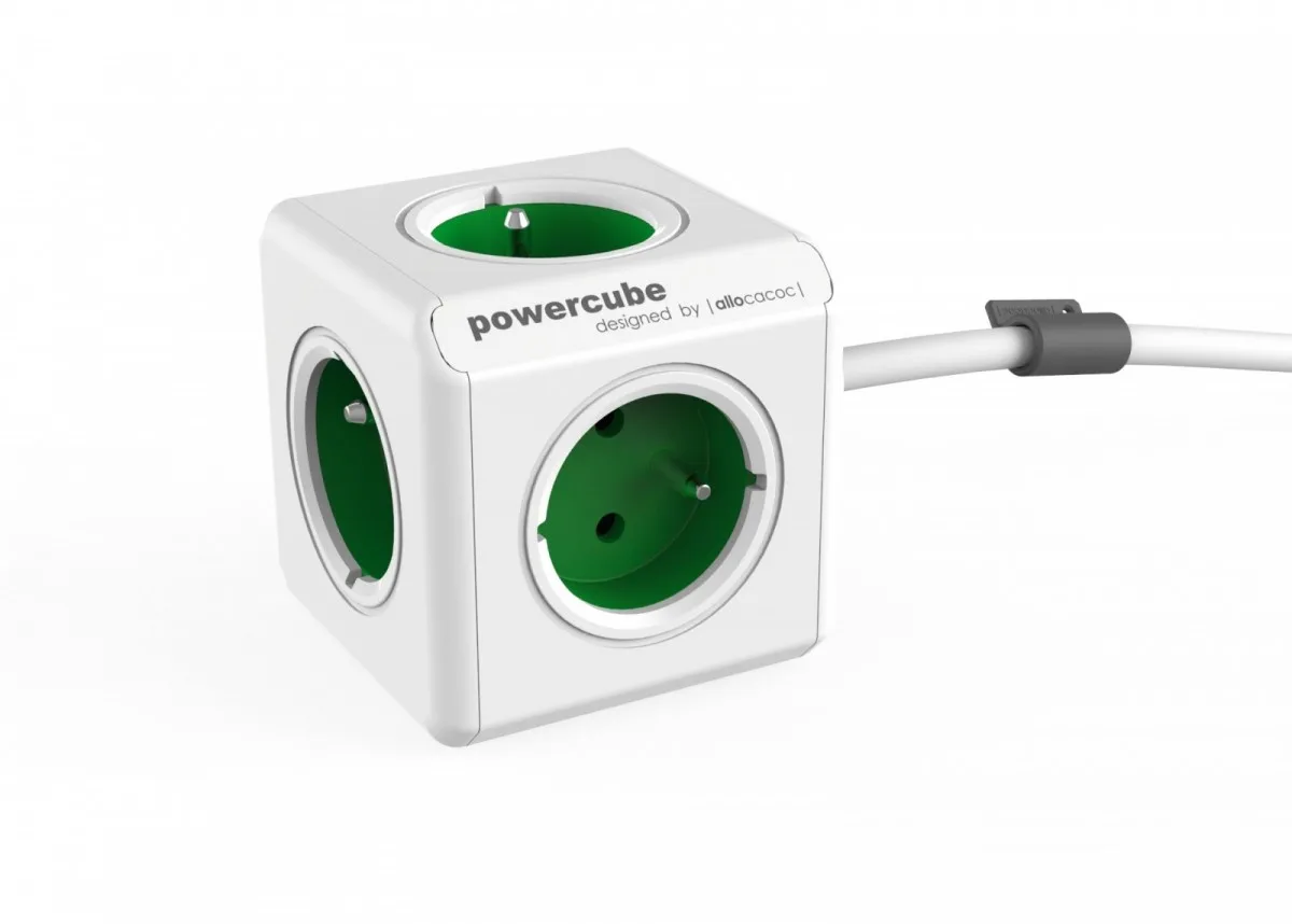 Allocacoc PowerCube Extended 15m 2300 зелен