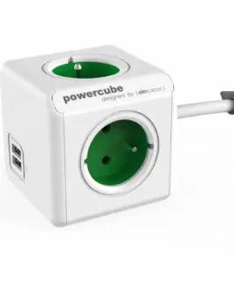 Allocacoc PowerCube USB Extended 15m 2402 зелен