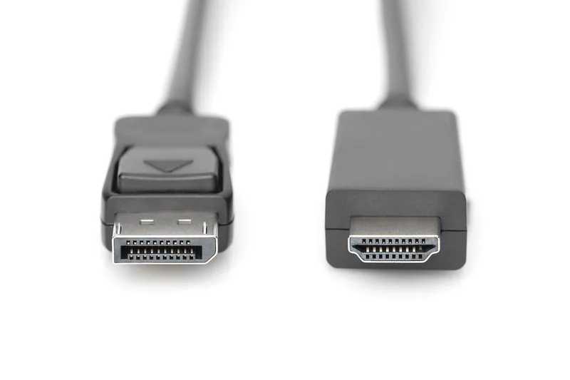 Digitus адаптер кабел Displayport 1.2 with interlock 4K 60Hz UHD Typ DP/HDMI A M/M черен 1m - Image 3