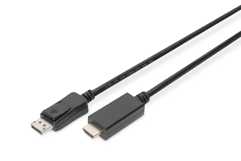 Digitus адаптер кабел Displayport 1.2 with interlock 4K 60Hz UHD Typ DP/HDMI A M/M черен