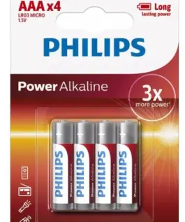 Philips Baterries Power Alkaline AAA 4pcs blister