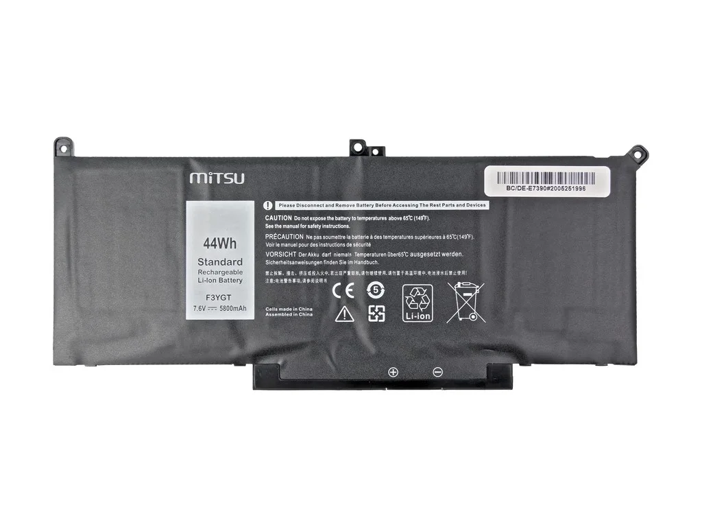 Mitsu Battery for Dell Latitude 7390, 7490, 5800 mAh (44Wh) 7.6 Volt - Image 2