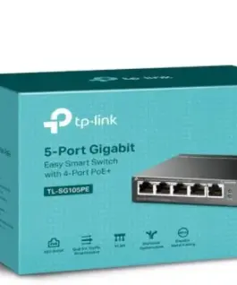 Комутатор TP-Link Gigabit Easy Smart TL-SG105PE 5-портов с 4 PoE+