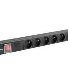 Lanberg Power strip PDU rack 19 inch 1U 16A 6X 230V PL 2m черен